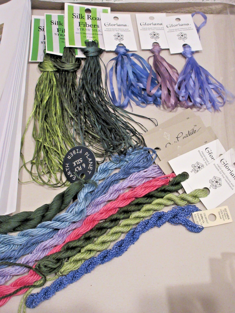 Leigh Designs HYDRANGEA Needlepoint Canvas,Stitch Guide & Threads
