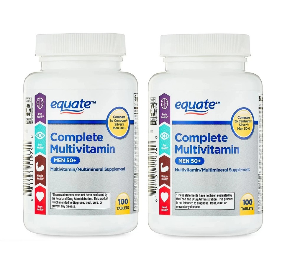 Equate Complete Multivitamin/Multimineral Supplement Tablets, 2 pack , 200 Count