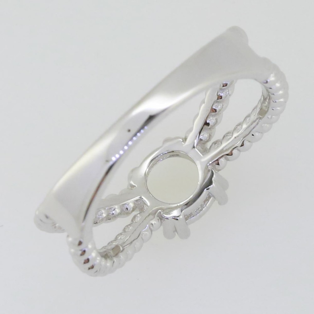 Sterling Silver Semi Mount Ring Setting Round RD 6.5x6.5mm Split Shank Rope
