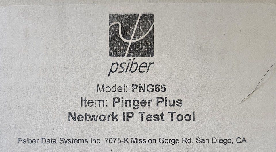 Psiber PNG65 Pinger Plus Network IP Tester