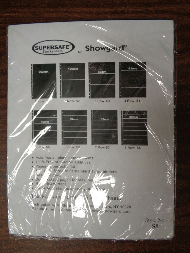 Showgard Supersafe 8 Row Black stamp Stock pages like Vario new pack 5 Dbl sided
