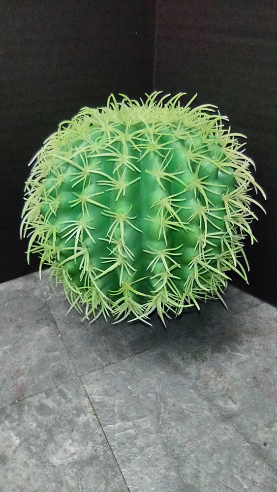 6" Artificial barrel cactus.