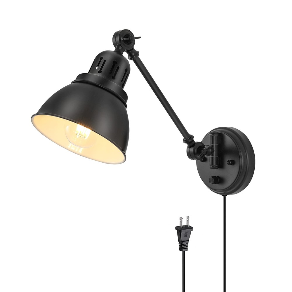 Plug in Wall Sconces, Wall Sconce Lighting with Dimmable On Off Switch, Swing Ar