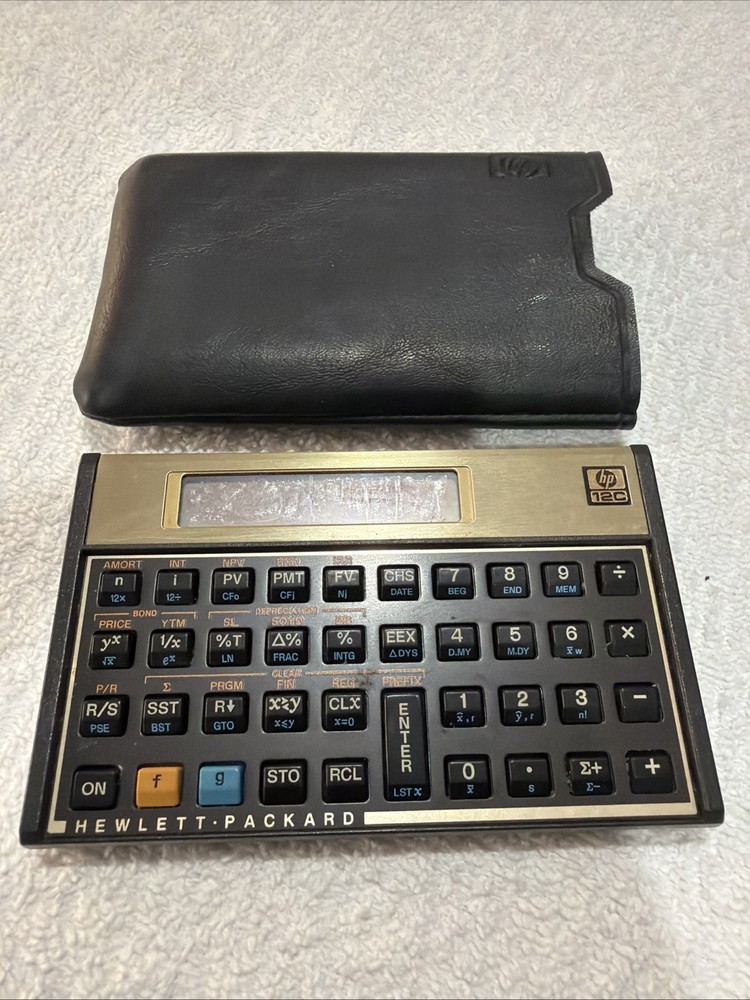 HP 12C Financial Calculator Hewlett Packard W/ Case Untested As-Is
