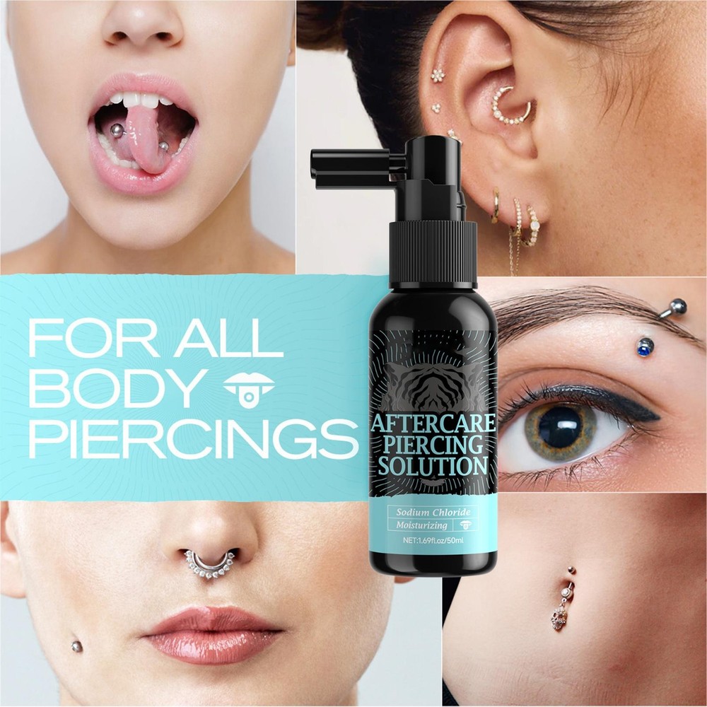 50ml Piercing Cleaning Solution - Saline Solution Piercing Aftercare For Ear Pie