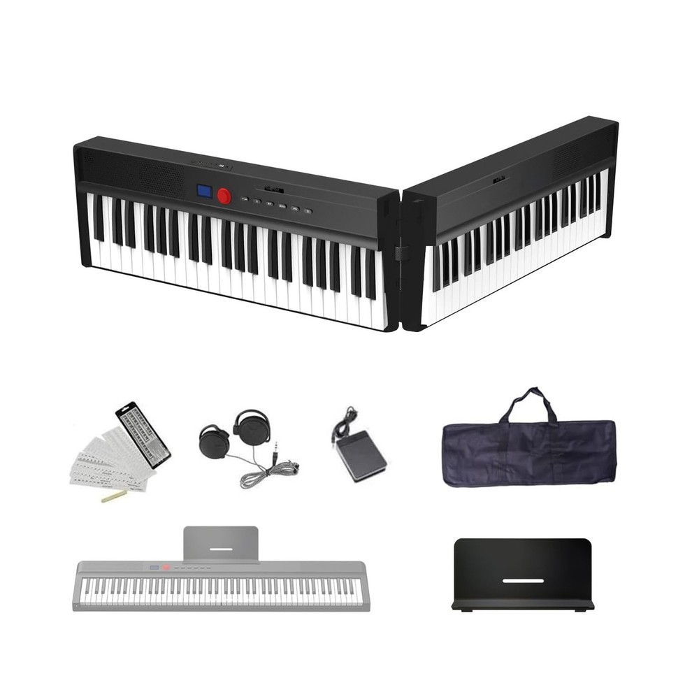 Longeye Foldable Piano Keyboard 88 Key Folding Piano Portable Electric Keyboa...