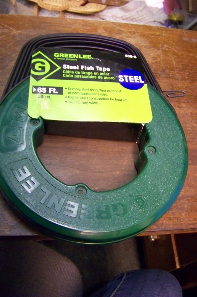 new greenlee 438-5 steel fish tape ~ 65 ft