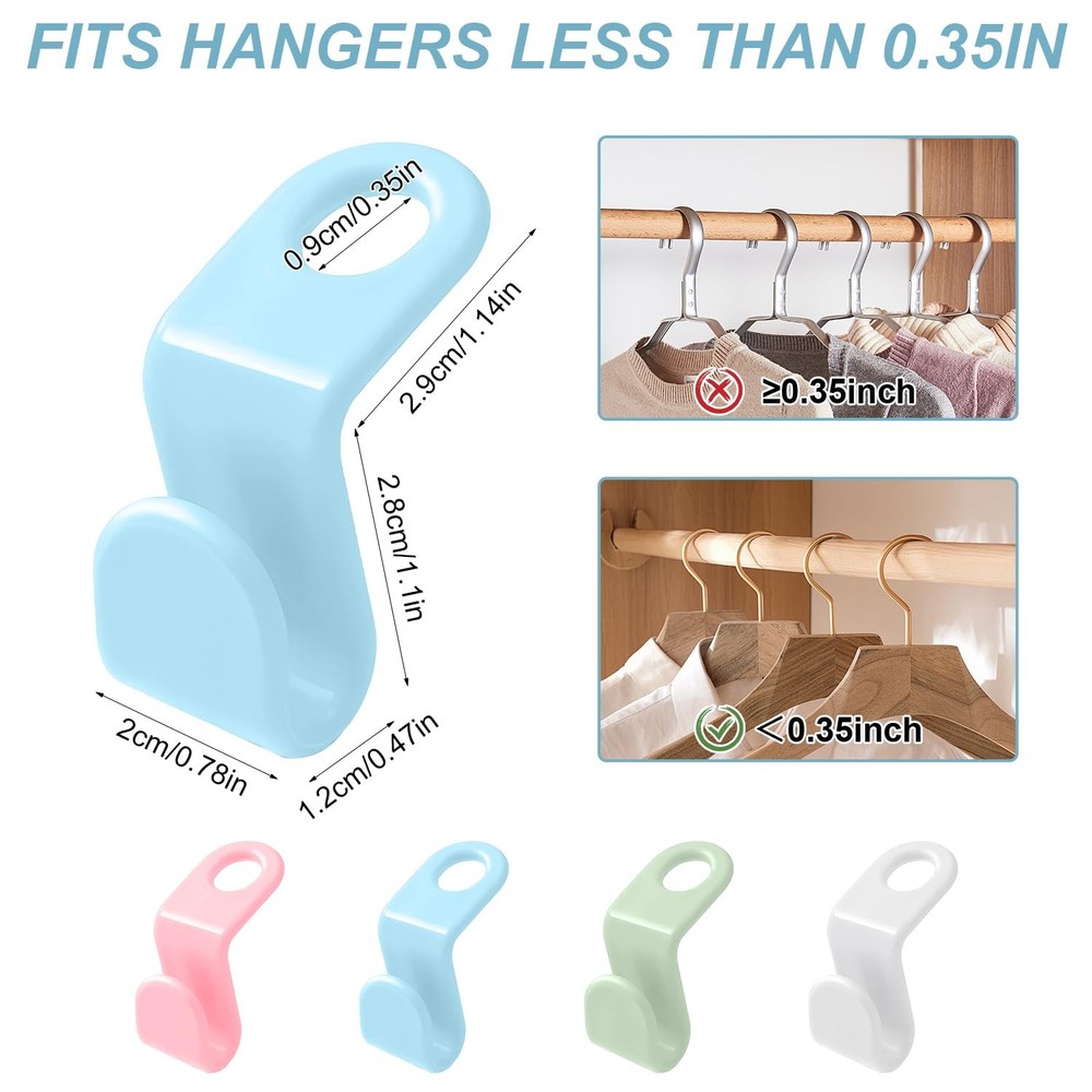 50 PCS Space Saving Hanger - Clothes Connector Hooks, Stacking Space Saver, P...