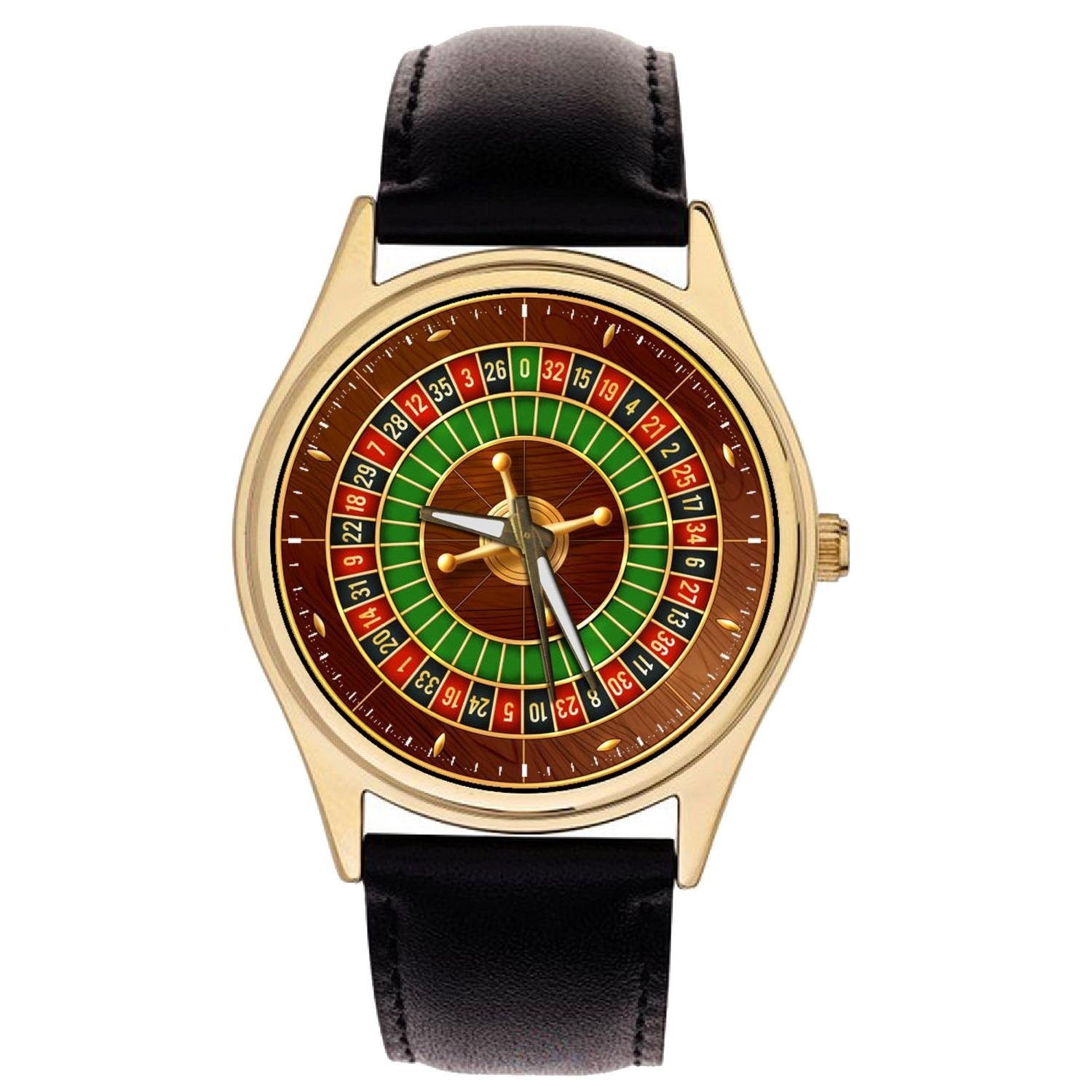 LAS VEGAS ROULETTE WHEEL  SOLID BRASS CASINO GAMBLING WATCH  USA TARIFF INCLUDED