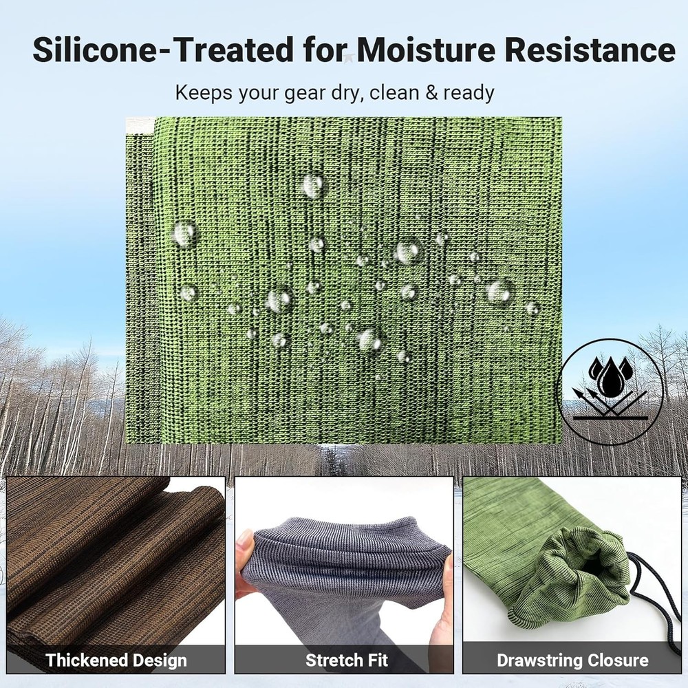 55" Elastic Gun Sock with Drawstring - Durable, Silicone-Treated Protection