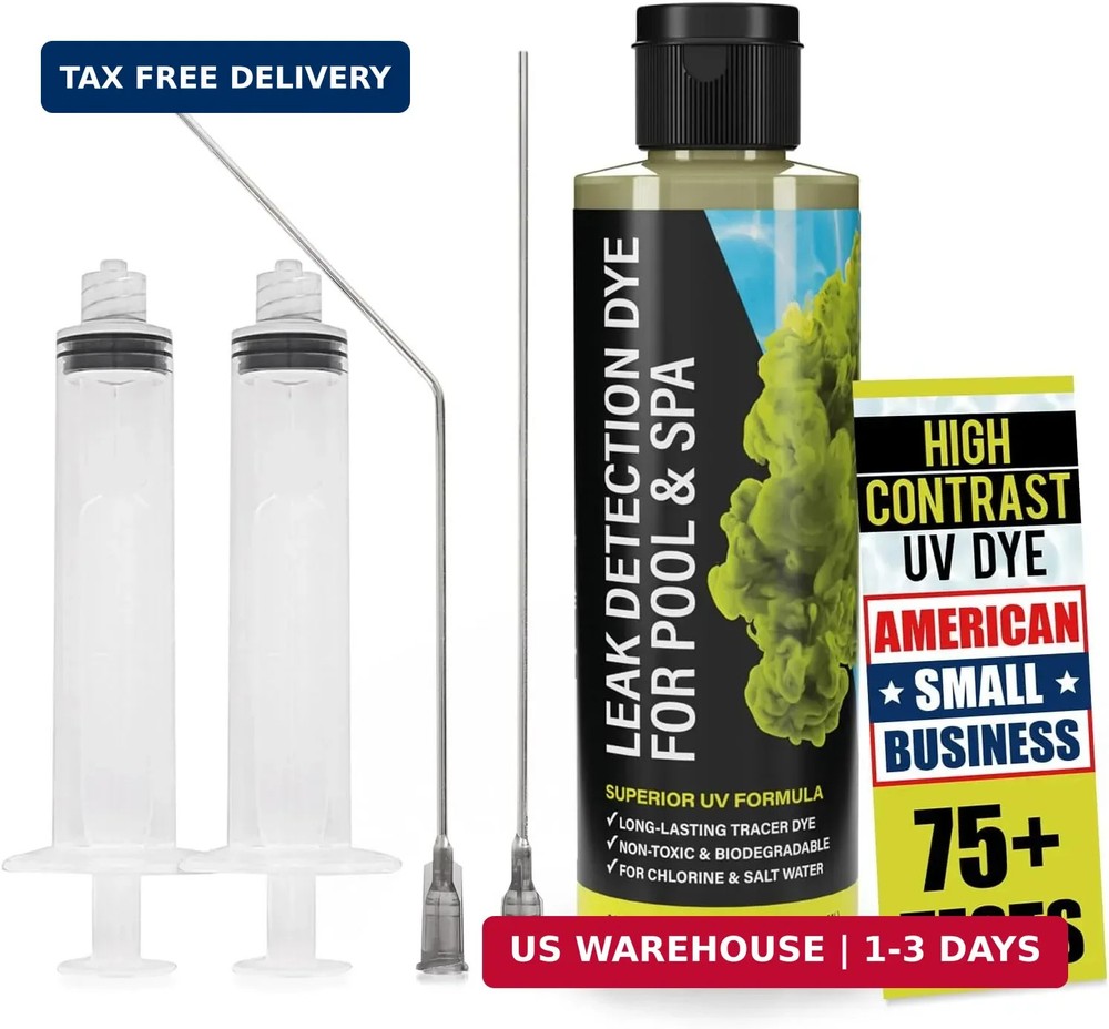 Pool Leak Detection Dye Kit - with 2 Precision Applicators - 75+ Tests - Superio