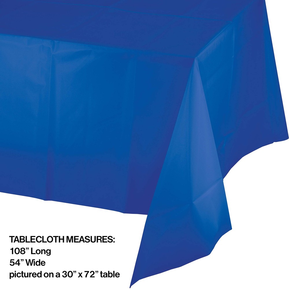 Creative Converting Tissue/Poly Tablecover Table Cover, 54" x 108", Cobalt
