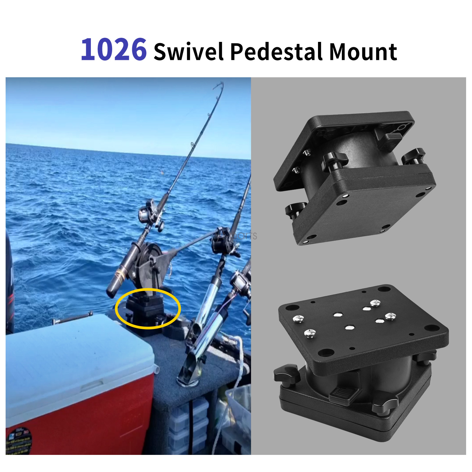 1026 (2 sets) Swivel Pedestal Mount for All Downrigger Models