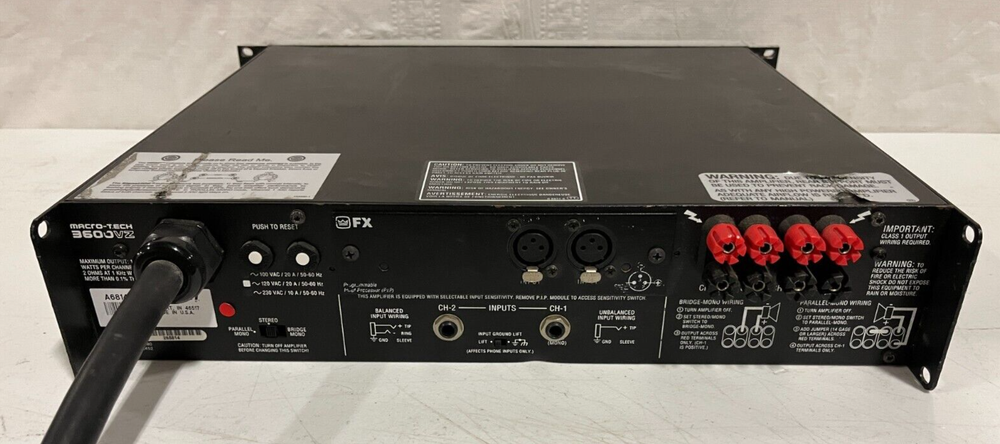 Crown Macro-Tech 3600vz Amplifier , L5 30 Connector