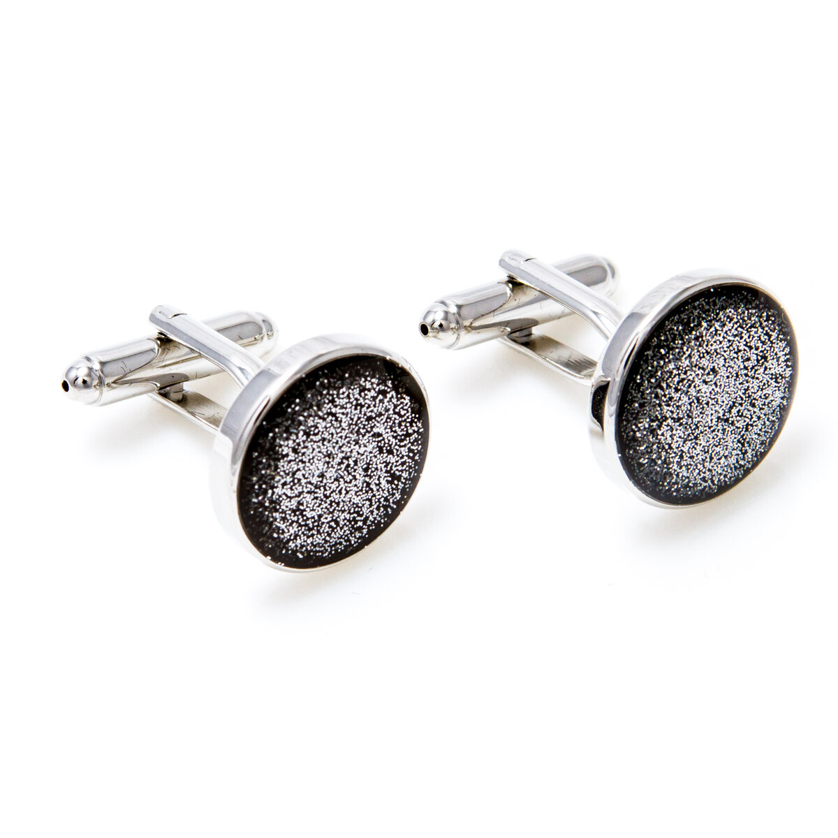 MRCUFF Black Diamond Dust Tuxedo Cufflinks & Studs Set bulk packed
