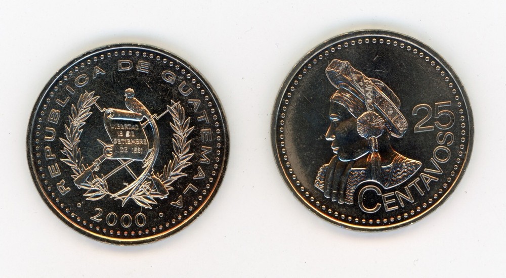 Guatemala 2000 25 centavos  KM 278 UNC