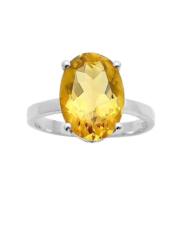 Citrine Solid 925 Sterling Silver Ring 8