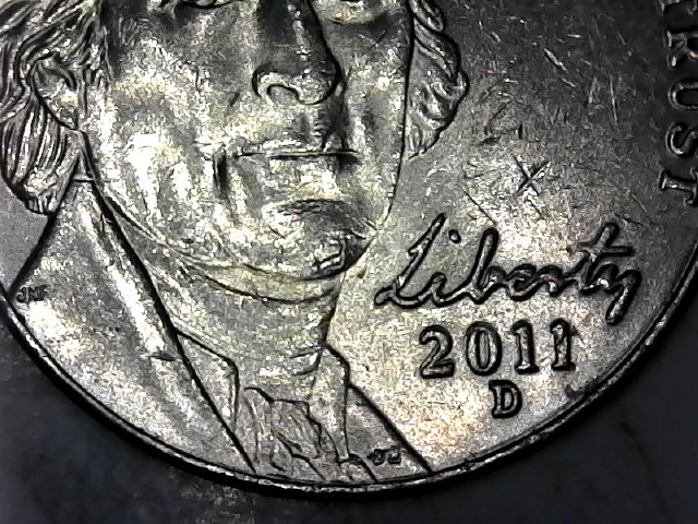 US coins 2011 Nickel Denver Error Coin
