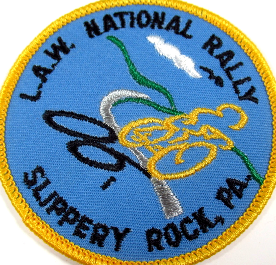 League of American Wheelmen 1990 National Rally Patch Slippery Rock PA