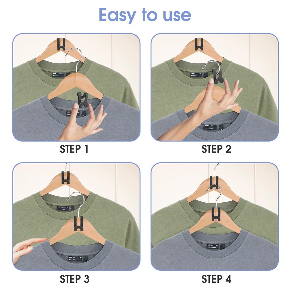 80Pcs Clothes Hanger Connector Hooks, Plastic Space Saving Heavy Duty Hanger ...