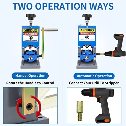 Manual Wire Stripper Machine for Drill - Portable Cable Stripping Tool, 0.06-1.5