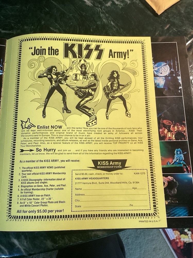 KISS on Tour 1976 Program Original Vintage Gene Paul Ace Peter