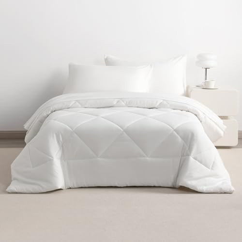 Comforter Set with Sheets, 5 Pieces Soft and Breathable Bedding Set Twin White