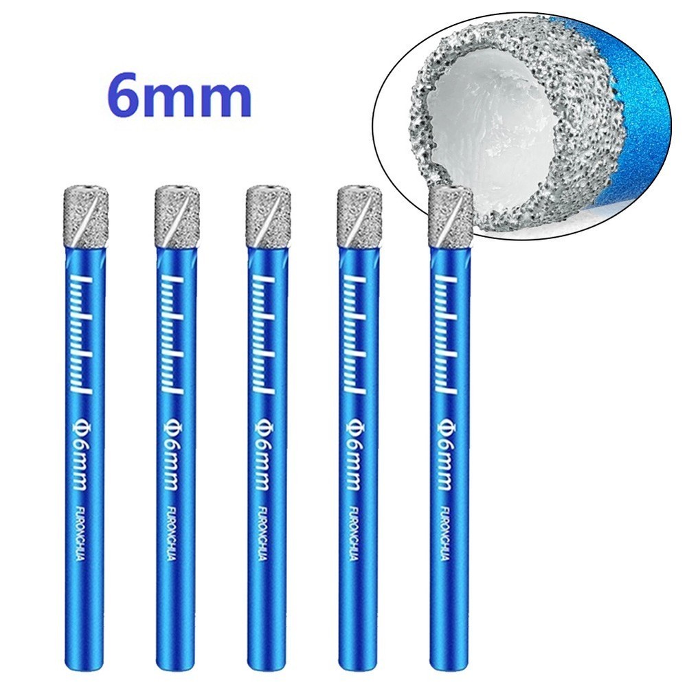 5 Pcs Brazed Dry Drill Tile Drill Bit With Cooling Wax 5*6mm Core Drill