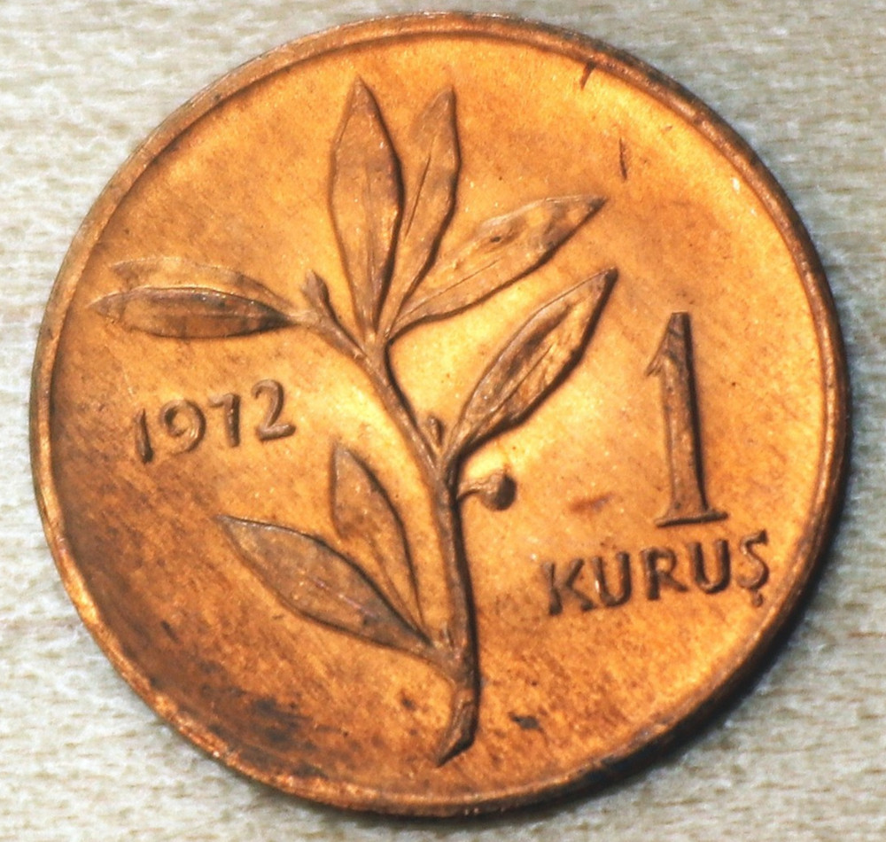 1972 Turkey 1 Kurus Unc.