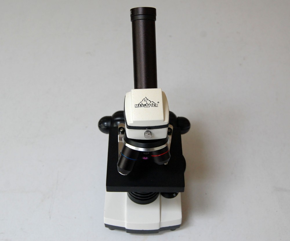 MAXLAPTER Microscope 100-1000x Built-in Light Source & Slides NICE!