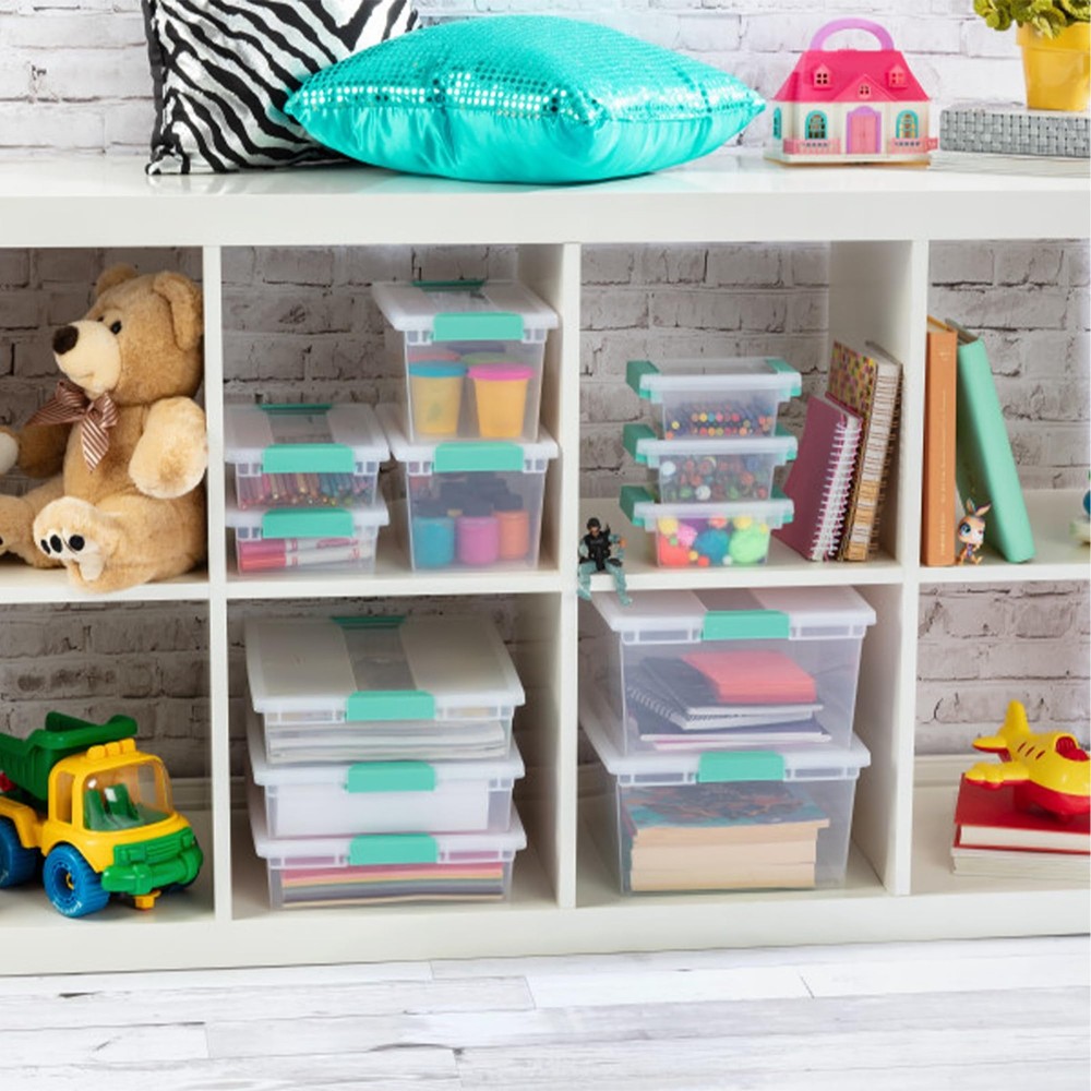 Sterilite Clip Box, Stackable Small Storage Bin with Large, Clear/Transparent