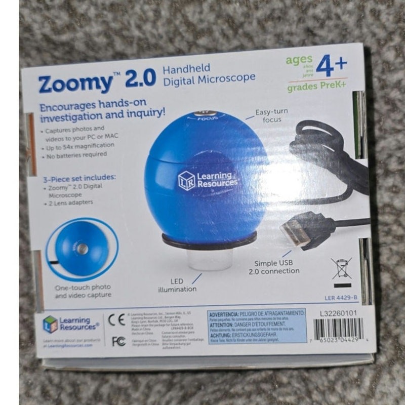 Learning Resources Zoomy 2.0 Handheld Digital Microscope STEM 54X Magnification