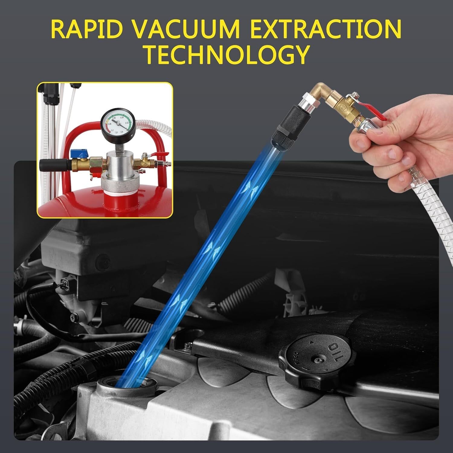 20 Gallon Waste Oil Drain Tank, Oil Drain Vacuum and Extractor for Oil Change