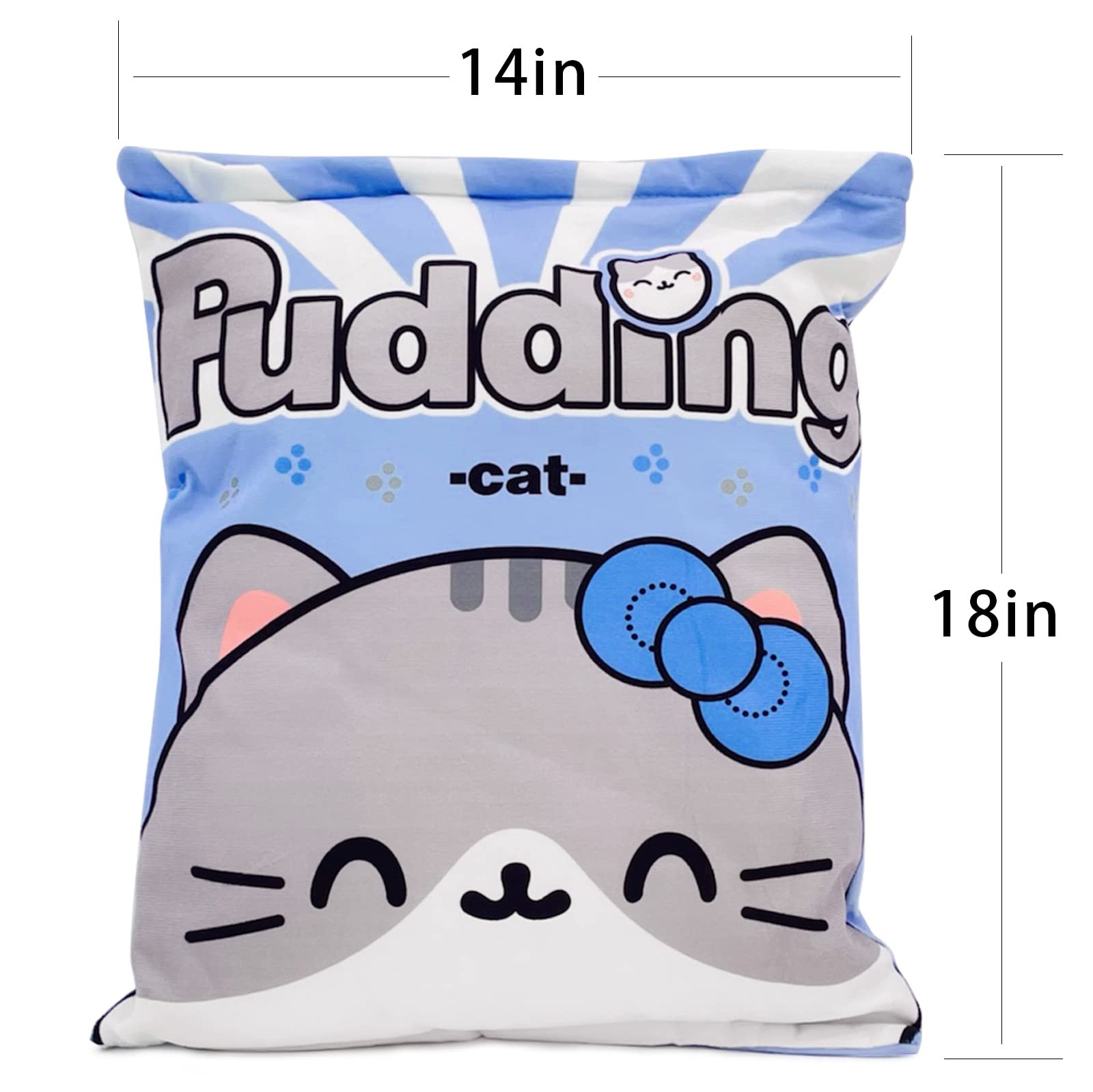 Nenalayo Cute Kitty Cat Snack Pillow Pudding 8 Piece Assortment, Blue Kitten