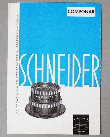 1969 Schneider Componar Lens Brochure