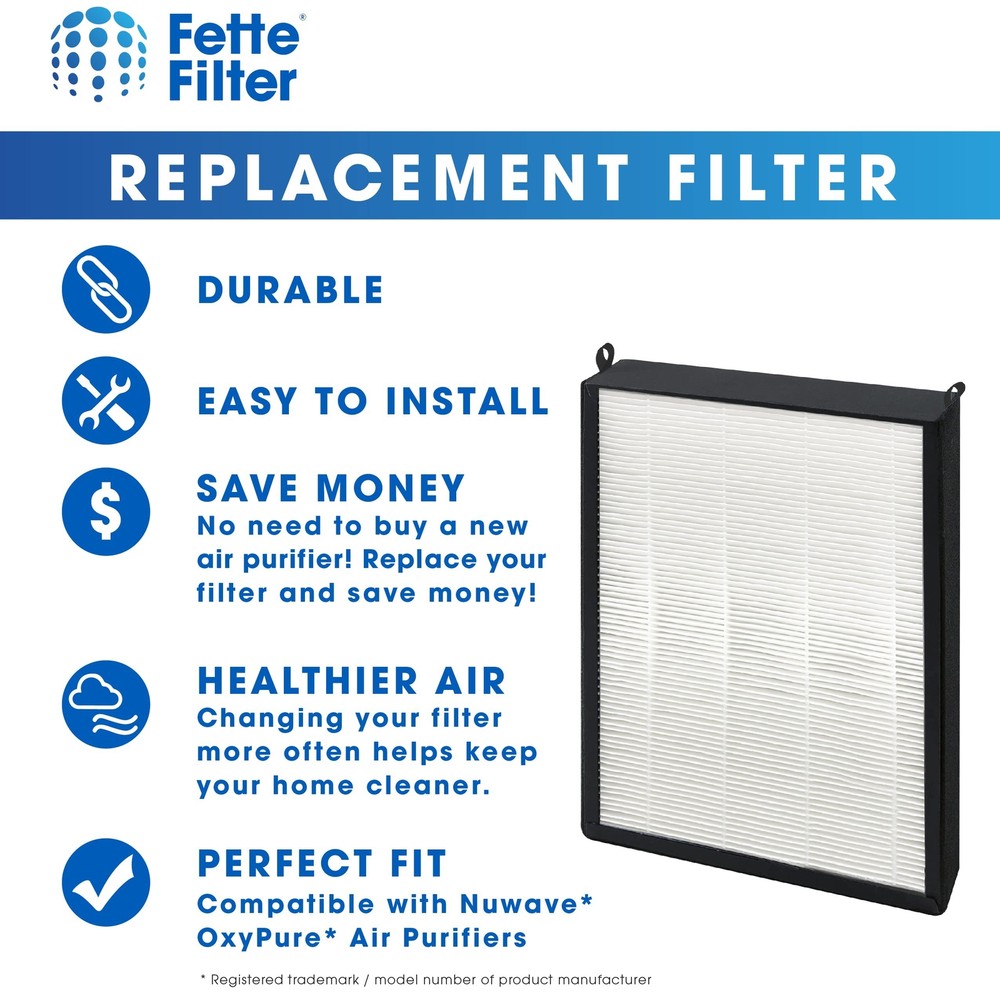 Filter Replacements Compatible with NUWAVE OxyPure Large Area Smart Air Cleaner