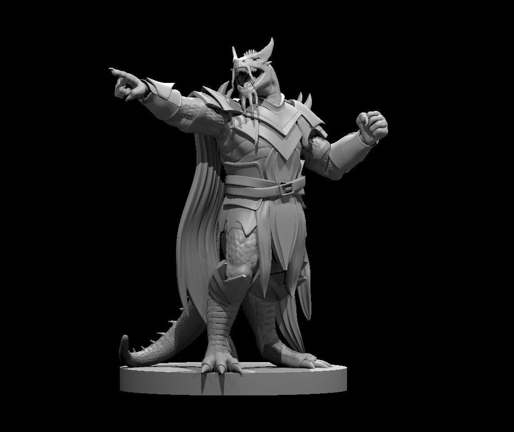 Draconian Aurak Fighter Dragonborn Warrior 28mm Scale DND D&D Tabletop Mini
