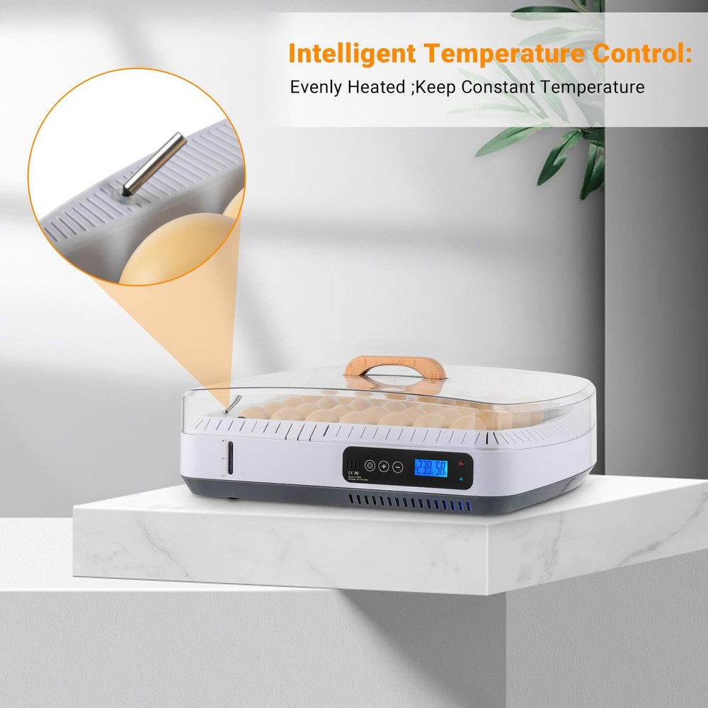 35 Eggs Home Digital Incubator Auto Egg Turning Geese Ducks Temperature Control