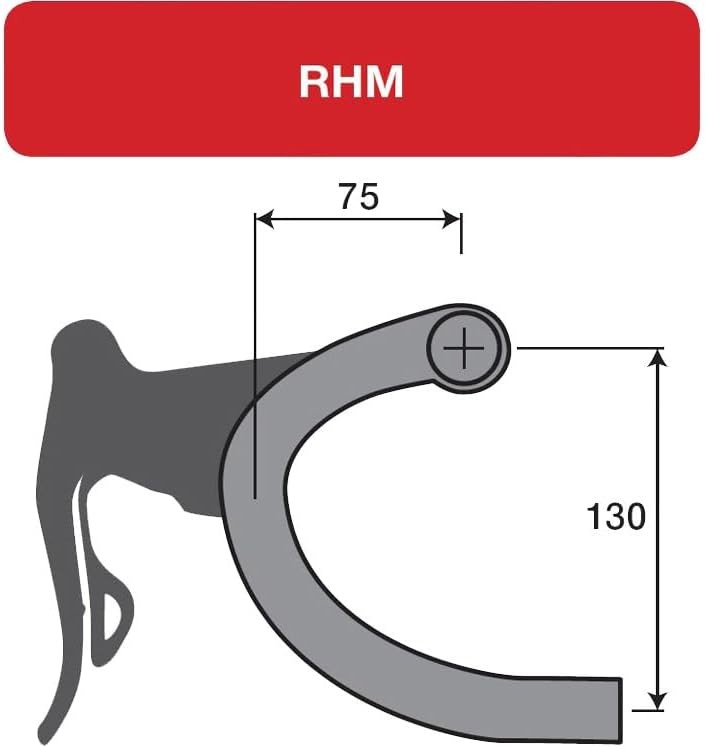 Deda Elementi Zero2 DCR RHM-Evo Drop Handlebar, POB (Polish on Black), 44cm