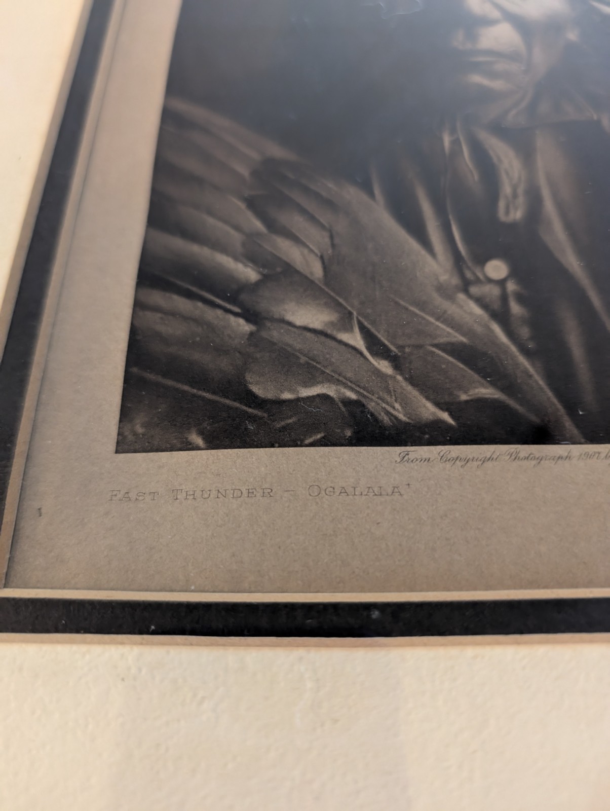 Not A Reprint, Original Photogravure-Edward Curtis - Fast Thunder - Ogalala 1907