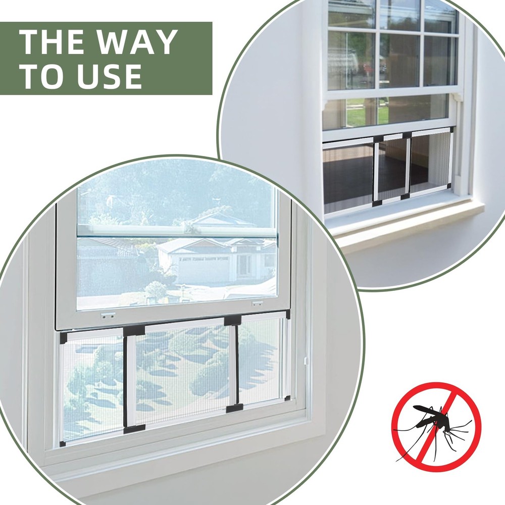 Adjustable Expandable Window Screen 16-28 Inches Small Size 2 Packs