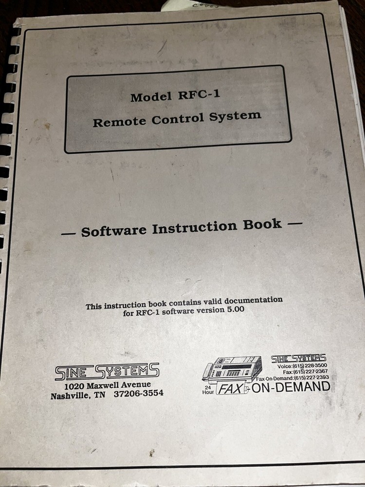 Manual for Sine Systems RFC-1 Remote Control System