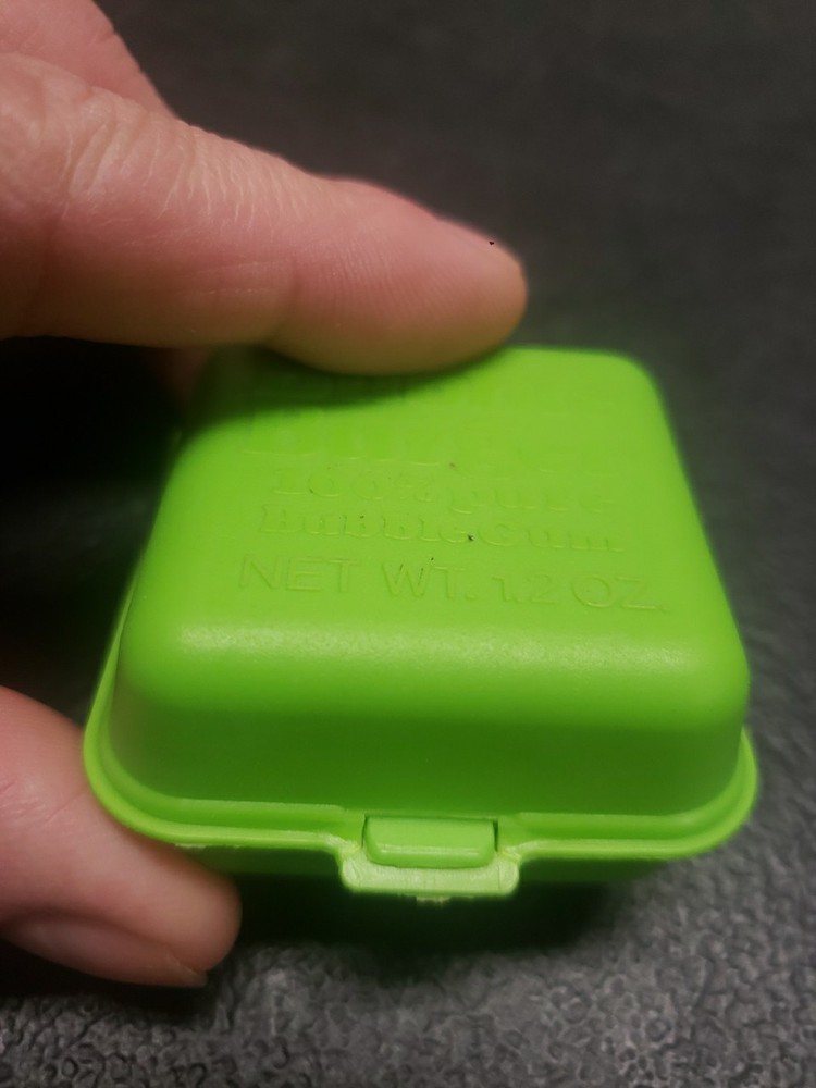 Vintage BUBBLE BURGER Fleer Bubble Gum green Container