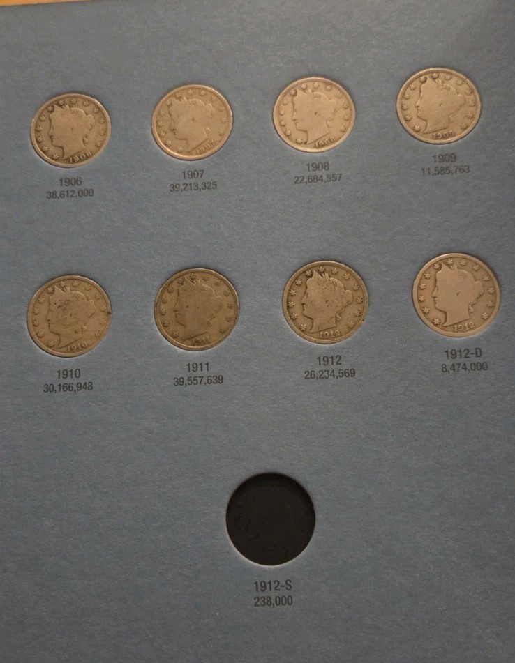 1883-1912 NEAR COMPLETE LIBERTY V NICKEL SET - 30 G-XF COINS (ONLY MISSING 3)