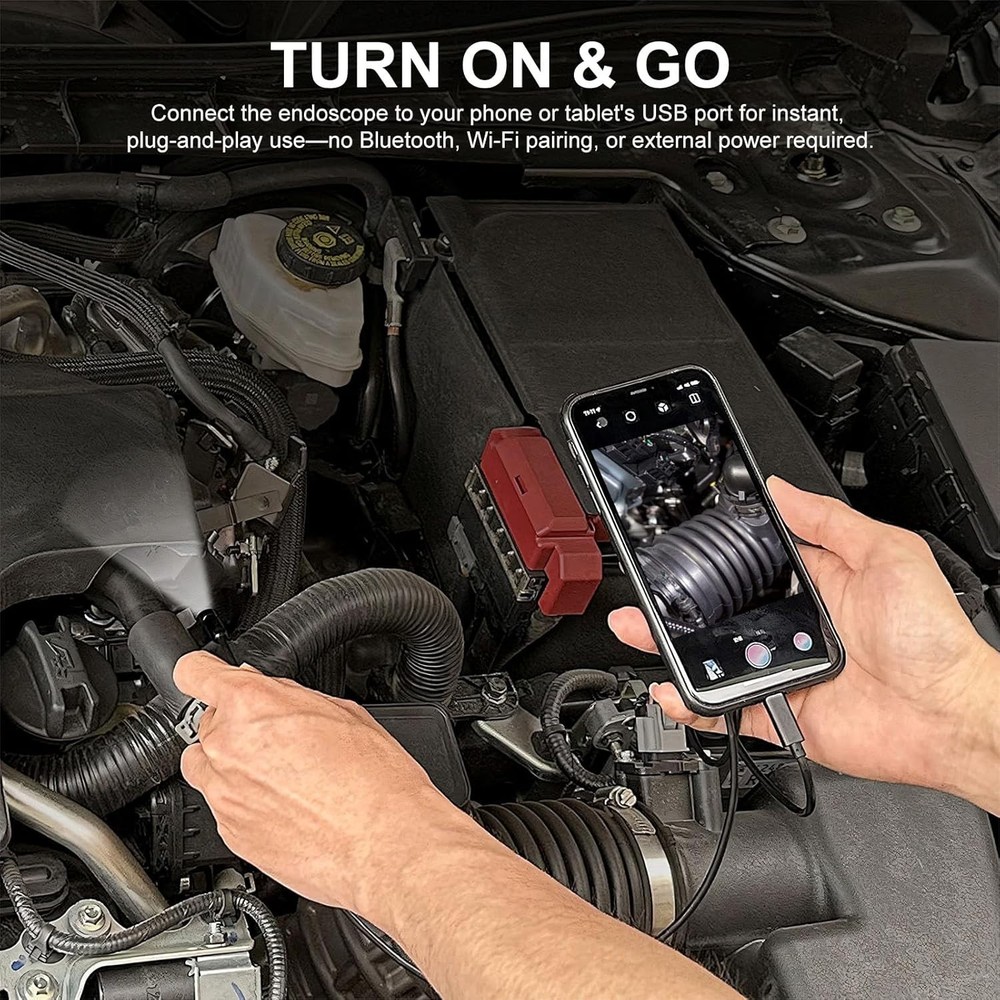 Semi-Rigid Snake Camera for Android iPhone, Dual Lens