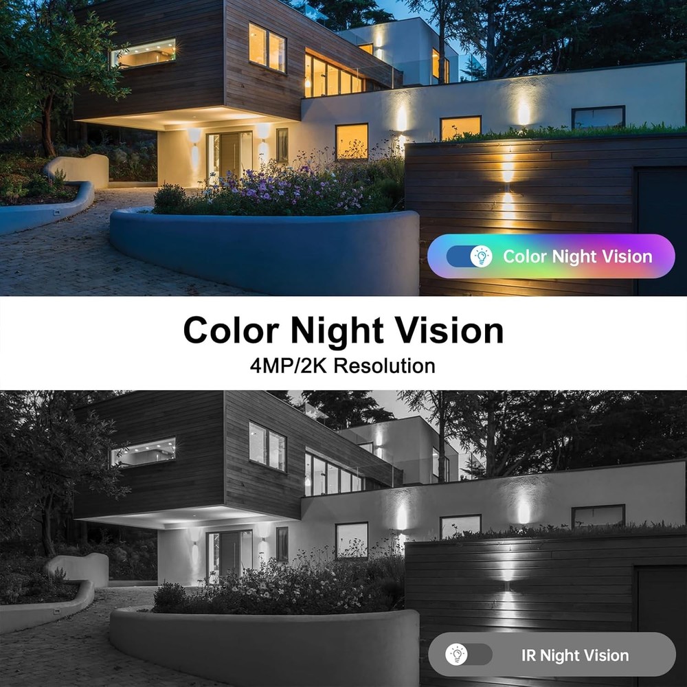 4PCS Wireless Outdoor Security Camera 2K Battery-Powered Camera 3MP Home Camera