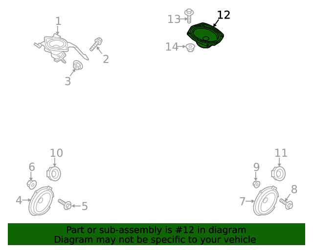 Genuine Ford Pkg Tray Speaker DP5Z18808E