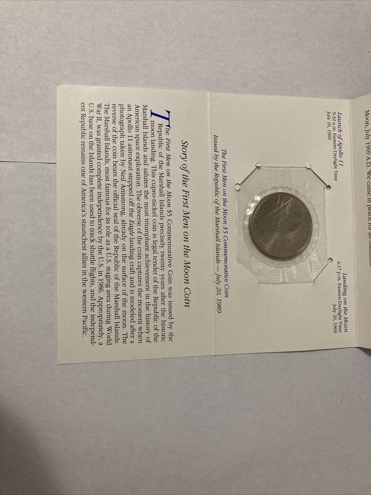 first men on the moon $5 coin
