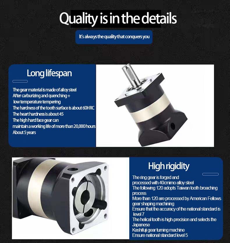 High Precision Planetary Gear Reducer Step-Down 19mm Input Low Noise 5:1-100:1