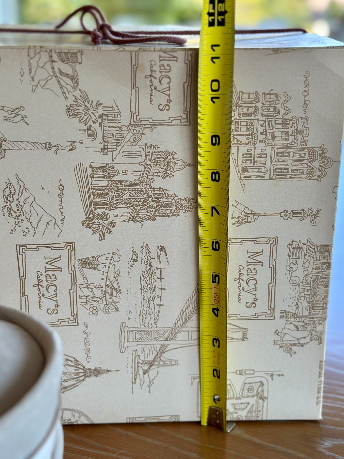 Vtg PILLBOX Hat w/ Original MACY'S Hat Box Beige Velour Tissue Sales Receipt 6"